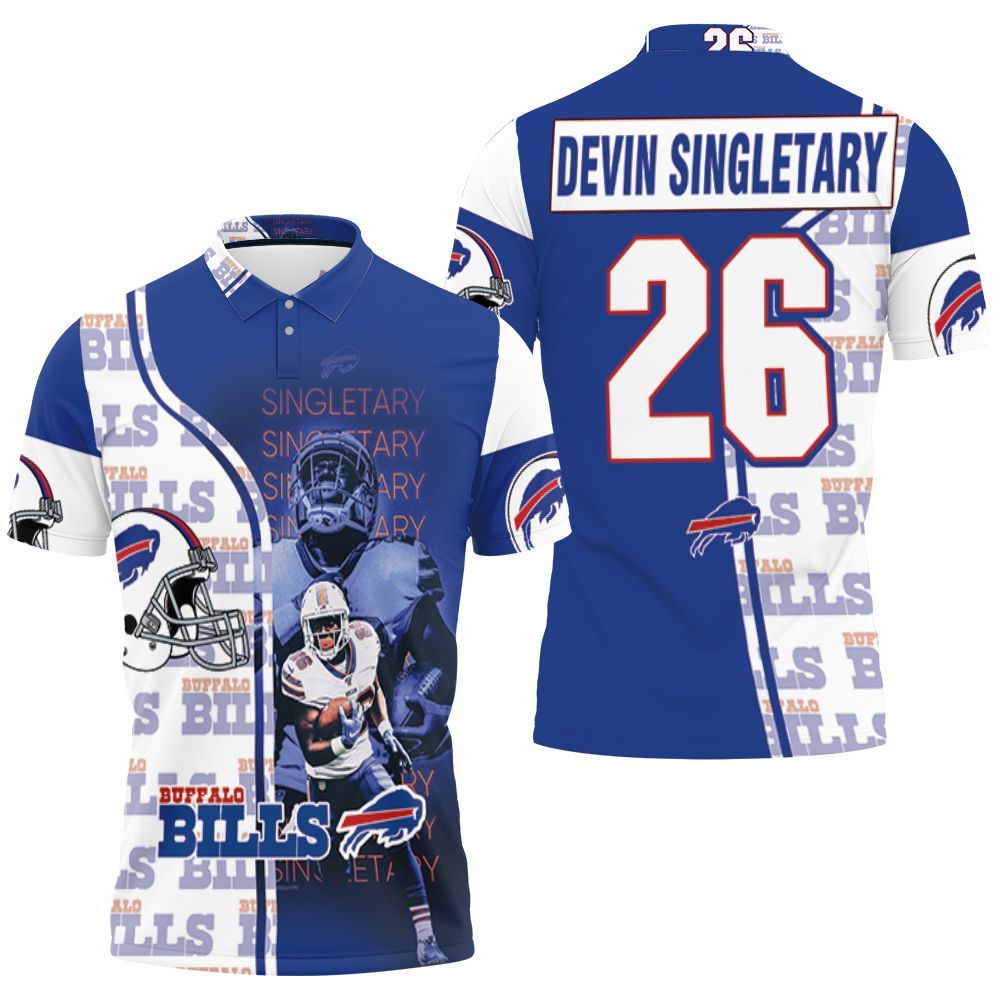 Buffalo Bills 26 Devin Singletary Afc East 2020 Polo Shirt All Over Print 3d shirt