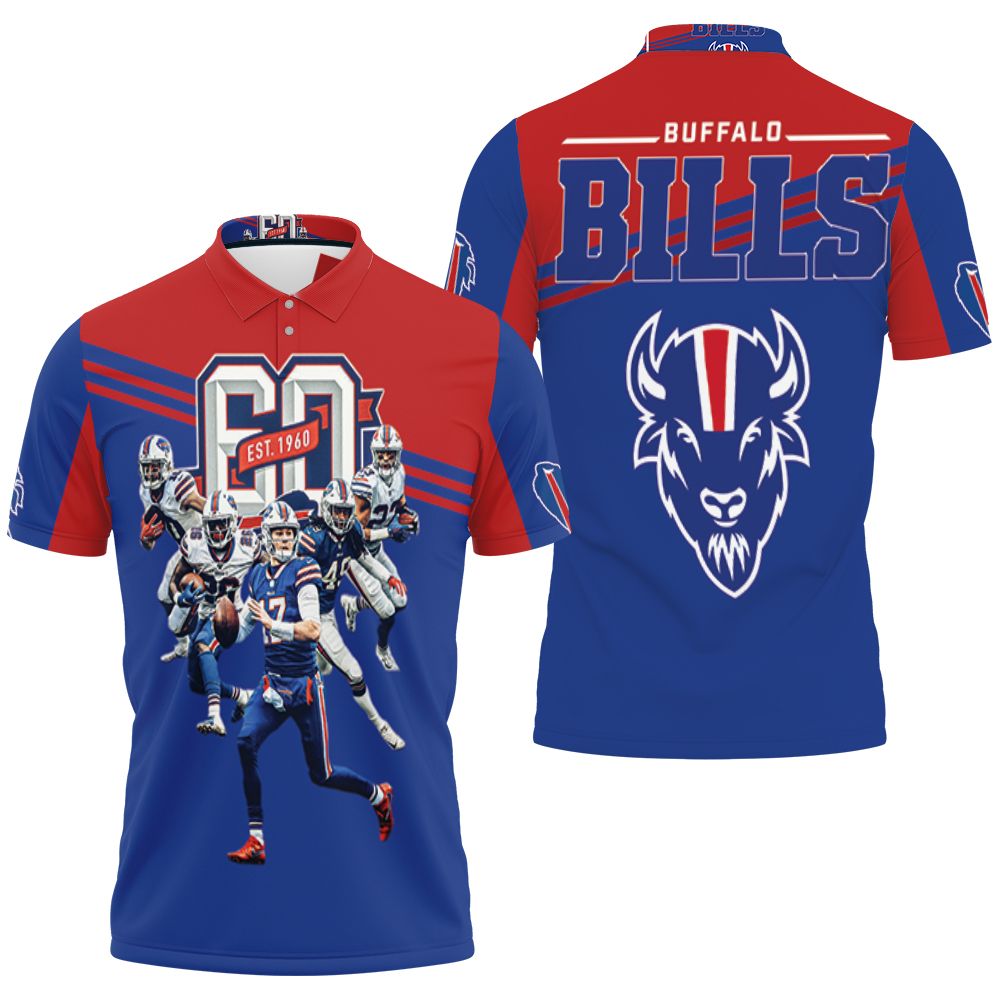 Buffalo Bills 60th Anniversary 2020 Afc East Division Champs Polo Shirt All Over Print 3d shirt