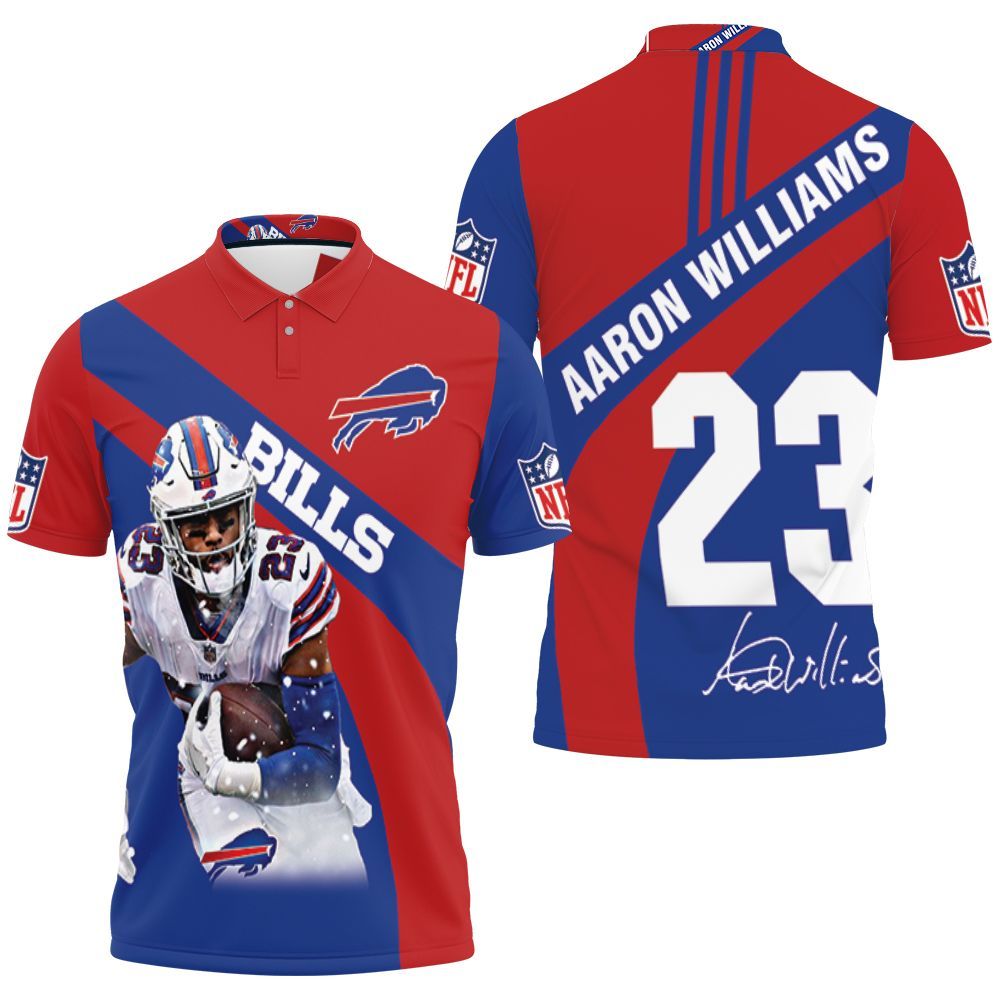 Buffalo Bills Number 23 Aaron Williams With Sign Polo Shirt All Over Print 3d T-shirt