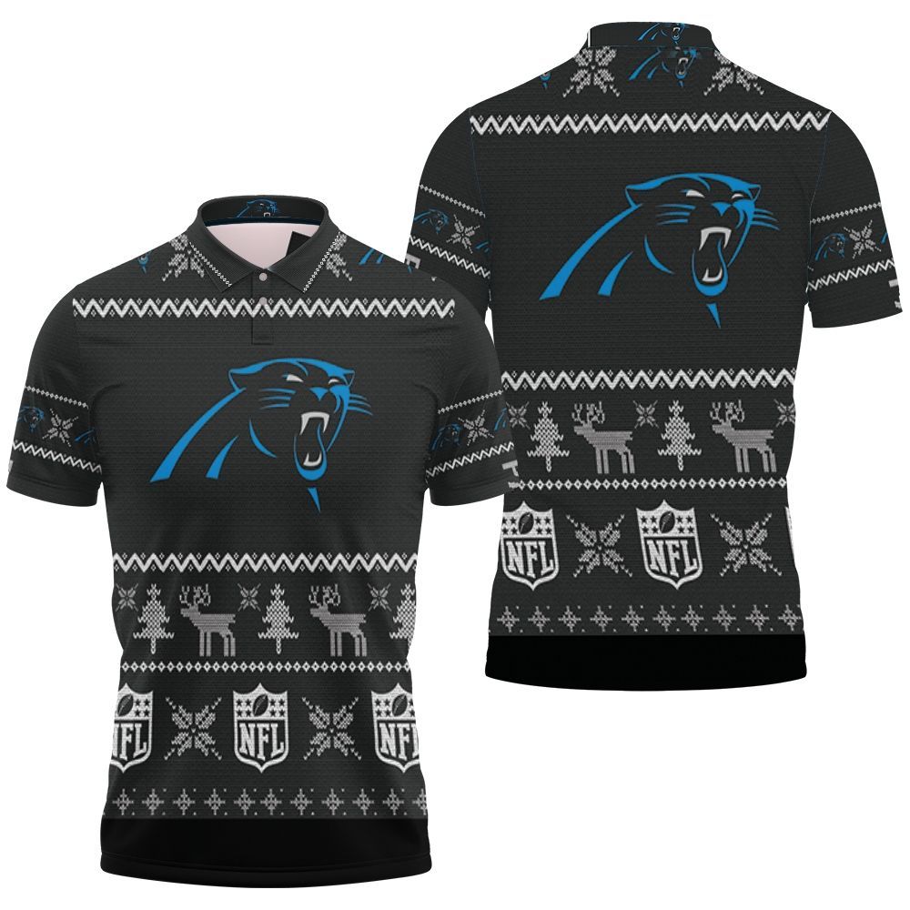 Carolina Panthers Nfl Ugly Christmas 3d Polo Shirt All Over Print Shirt 3d T-shirt