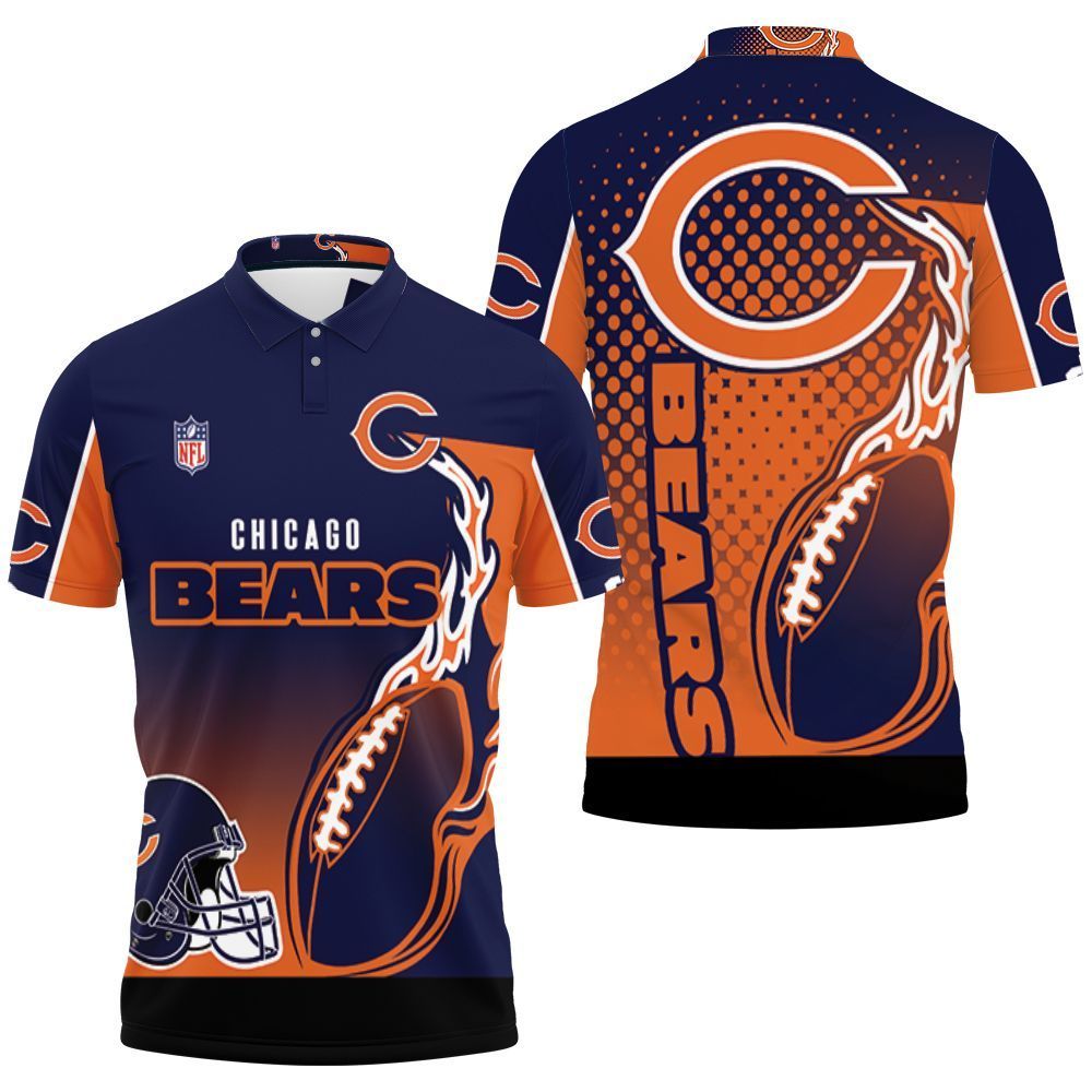 Chicago Bears Nfl Bomber 3d Polo Shirt Jersey All Over Print Shirt 3d T-shirt