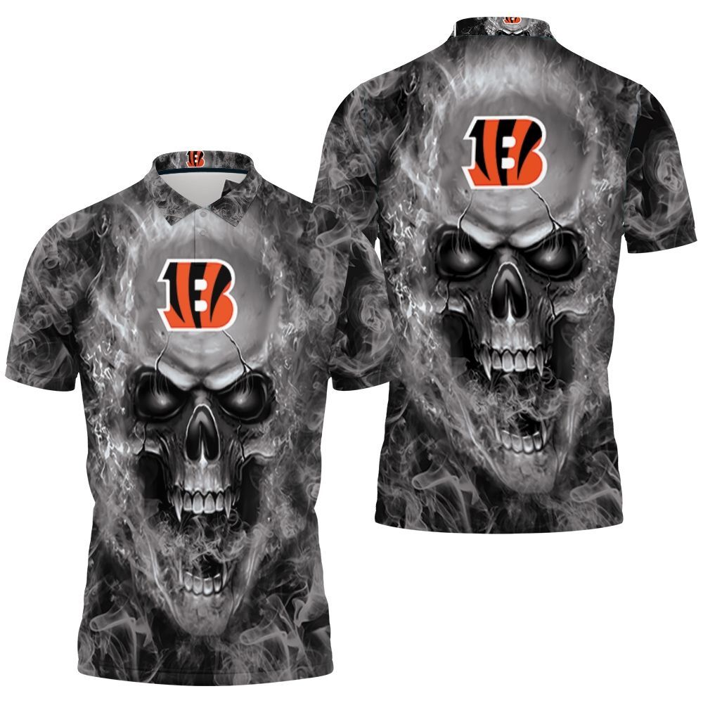 Cincinnati Bengals Nfl Fans Skull Polo Shirt All Over Print Shirt 3d T-shirt