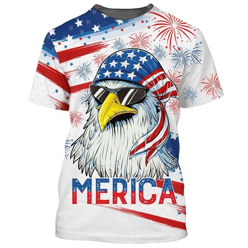 Eagle American 4th Of July 3d Tshirt