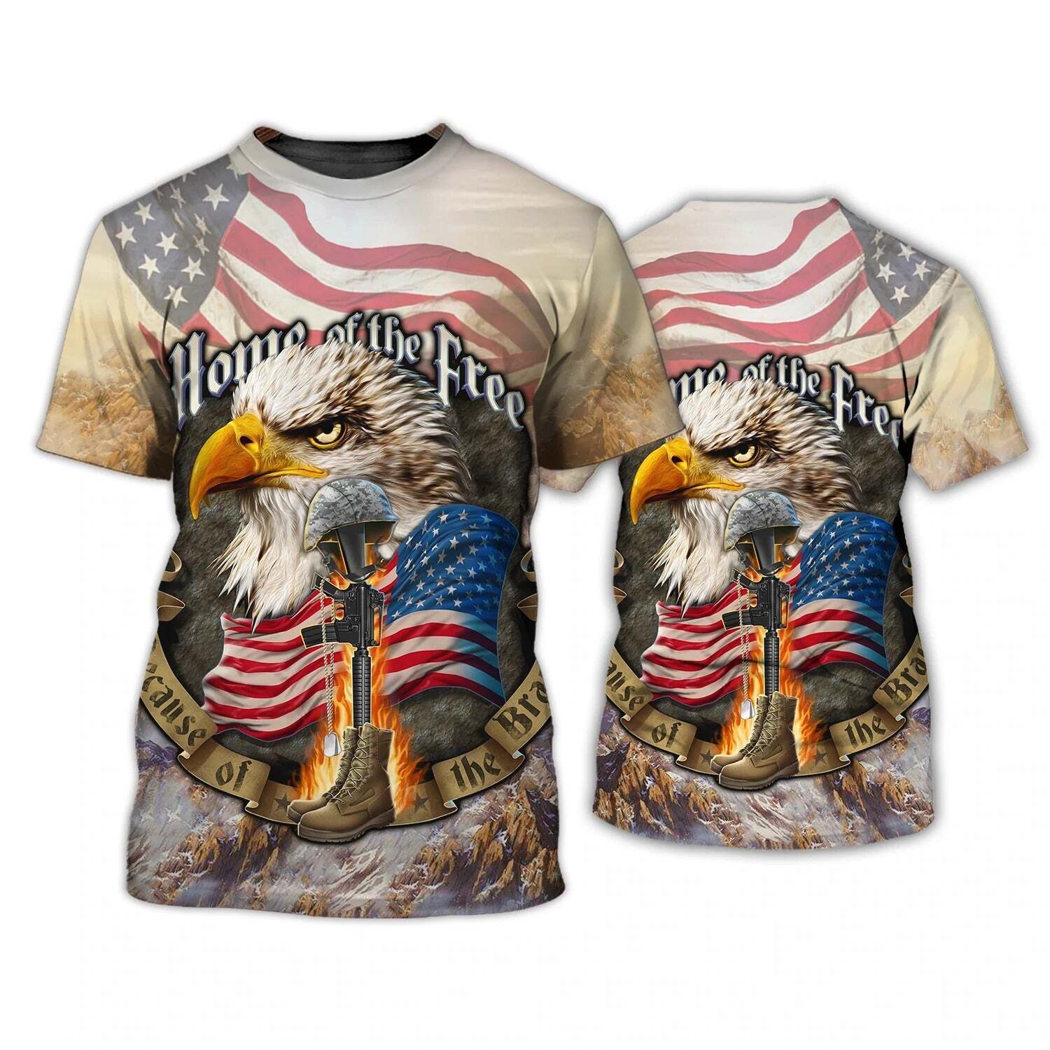Eagle American Home Of The Free 3d T Shirt 4th Of July 3d shirt