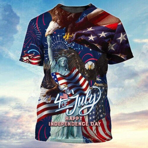 Eagle Us Flag 4th Of July Happy Independence Day 3d T-shirt