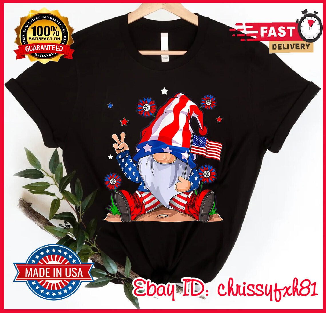Gnomes 4th Of July 2023 Patriotic Gnome Funny American Flag T-shirt