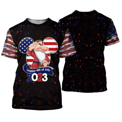 Grumpy Patriot Mouse Ear Head Happy 4th Of July 2023 3d shirt