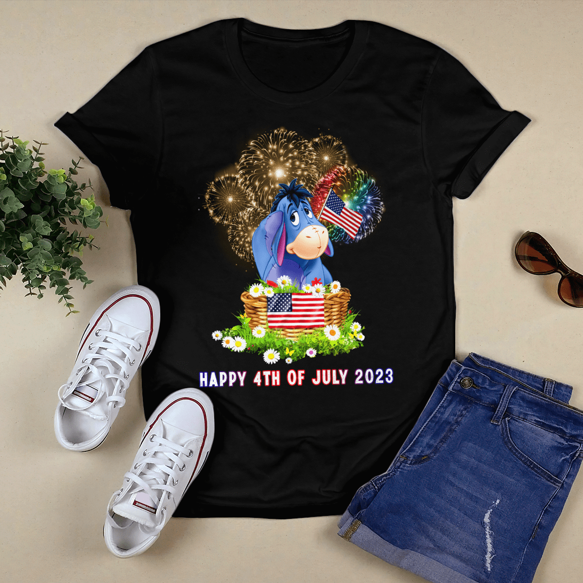 Happy 4th Of July 2023 Independence Day Eeyore Donkey Tshirt