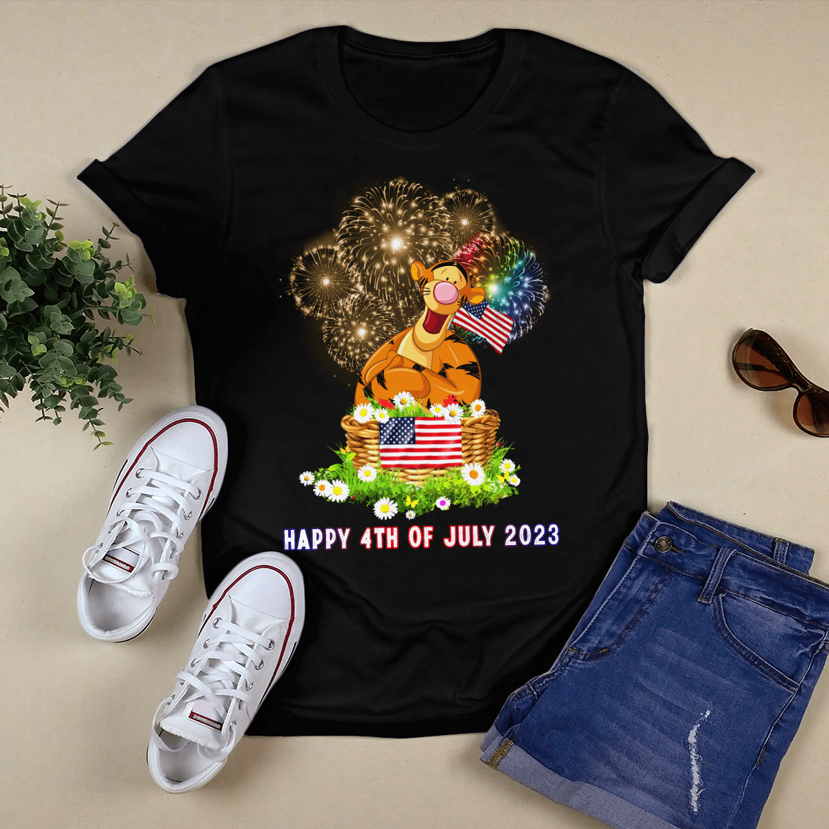 Happy 4th Of July 2023 Independence Day Tigger Tshirt