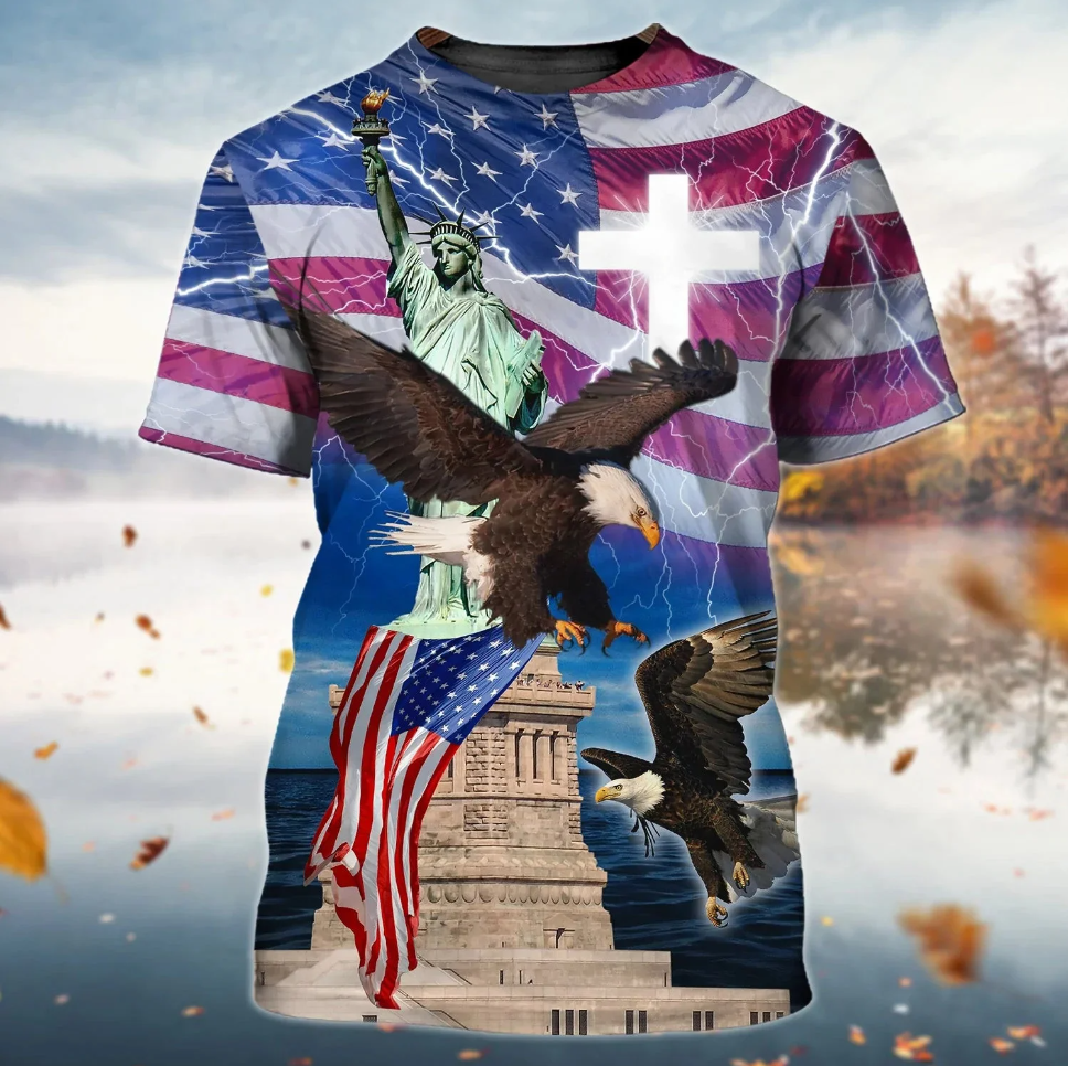 Happy Independence Day 4th Of July 3d All Over Printed Unisex T-shirt