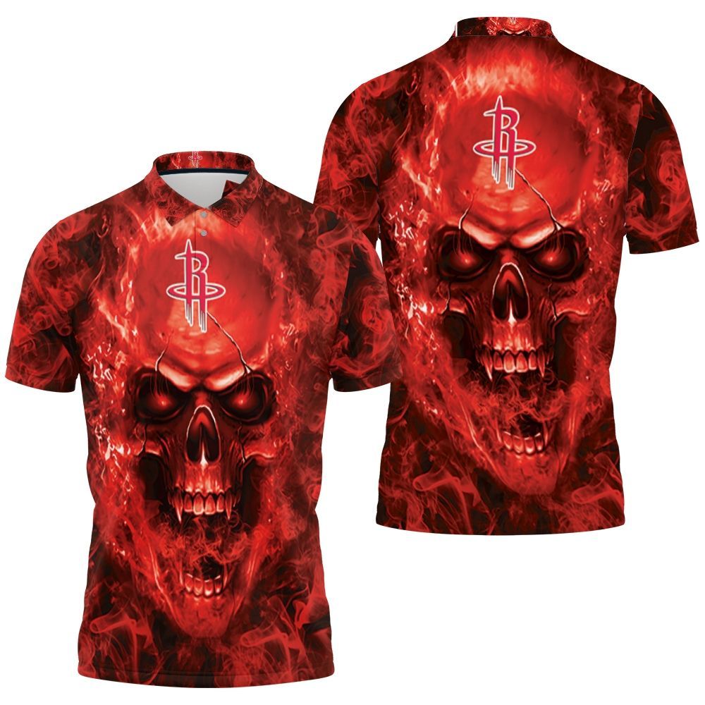 Houston Rockets Nba Fans Skull Polo Shirt All Over Print Shirt 3d T-shirt