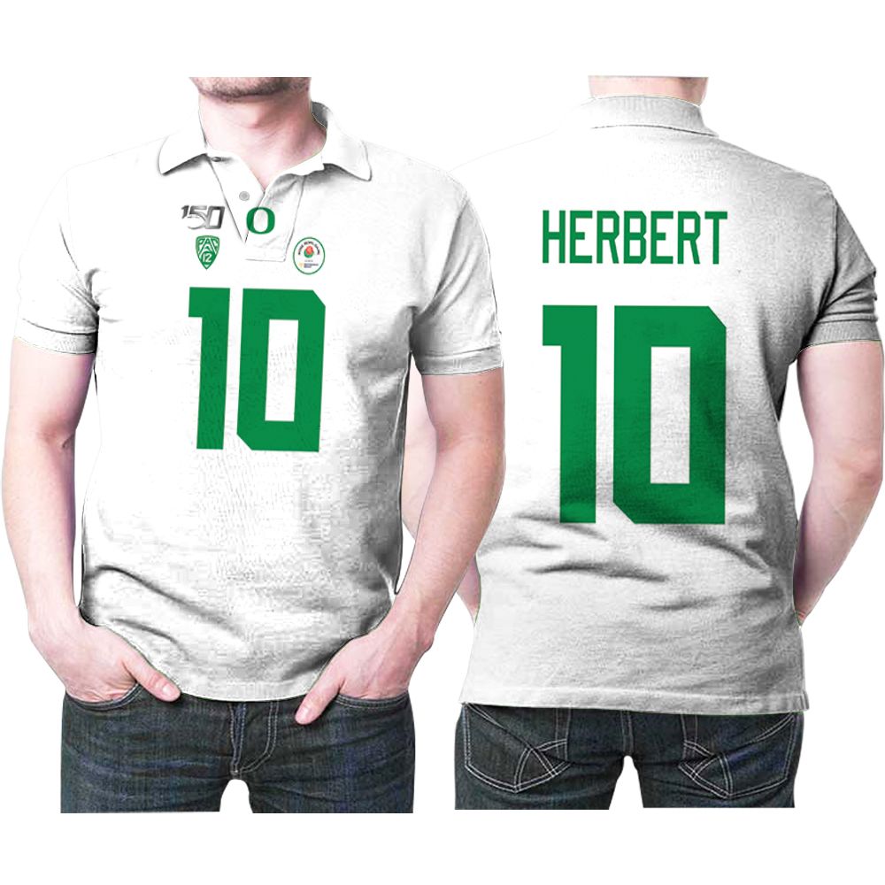 Justin Herbert Oregon Ducks 10 3d Printed Gift For Justin Herbert Fan Polo Shirt All Over Print Shirt 3d T-shirt