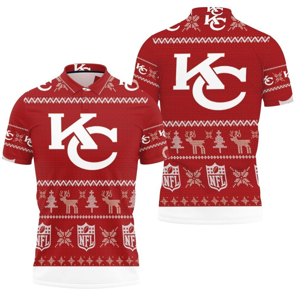 Kansas City Chiefs Ugly Christmas 3d Polo Shirt All Over Print Shirt 3d T-shirt