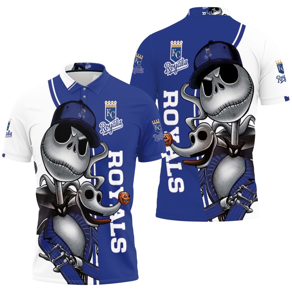 Kansas City Royals Jack Skellington And Zero Polo Shirt All Over Print Shirt 3d T-shirt