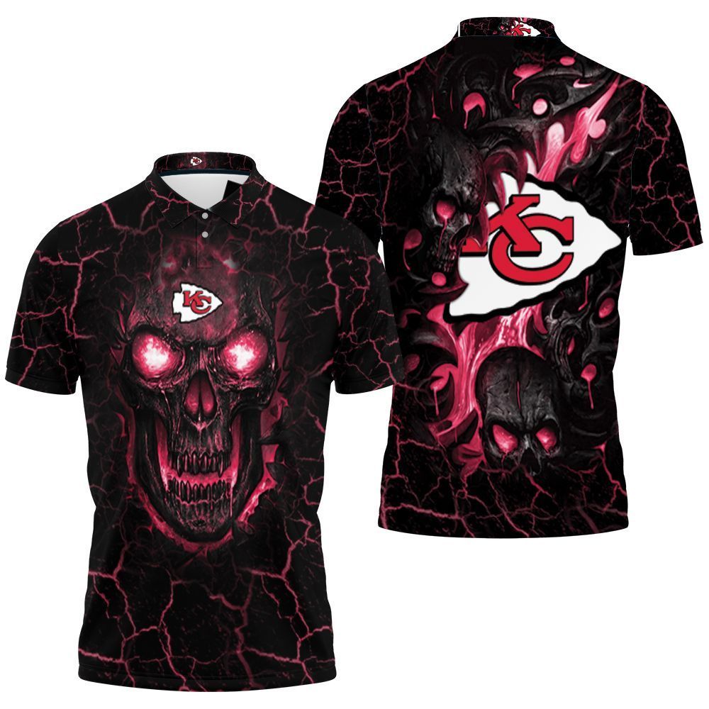 Lava Skull Kansas City Chiefs 3d Polo Shirt Jersey All Over Print Shirt 3d T-shirt