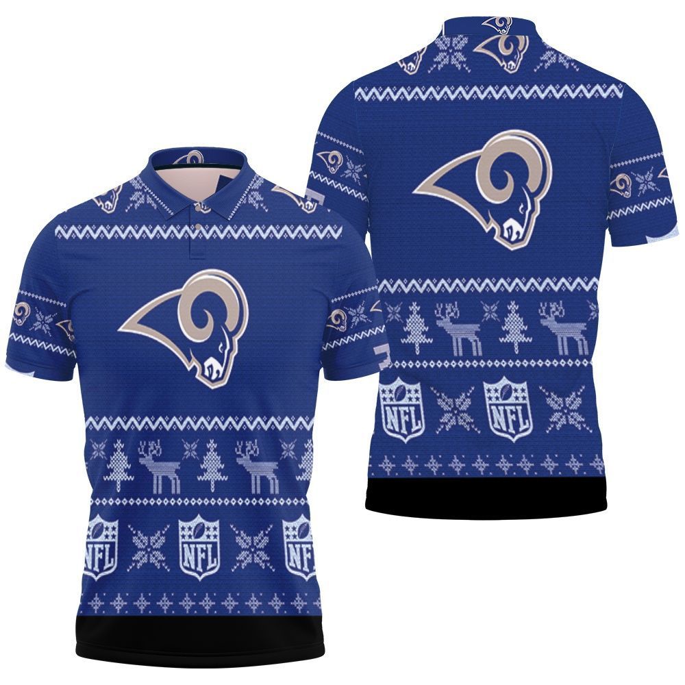 Los Angeles Rams Nfl Ugly Christmas 3d Polo Shirt All Over Print Shirt 3d T-shirt