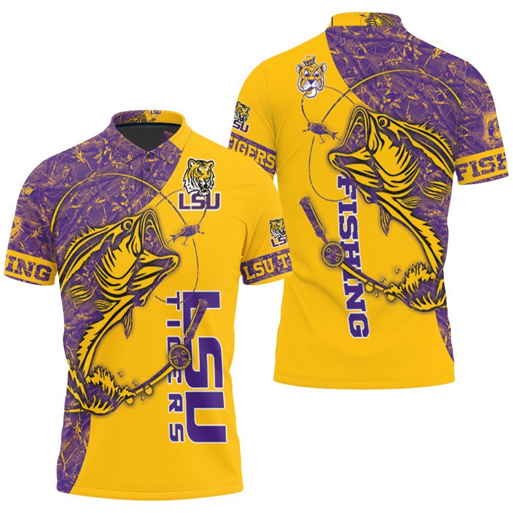 Lsu Tigers Ncaa For Tigers Fan Fishing Lover 3d Polo Shirt All Over Print Shirt 3d T-shirt