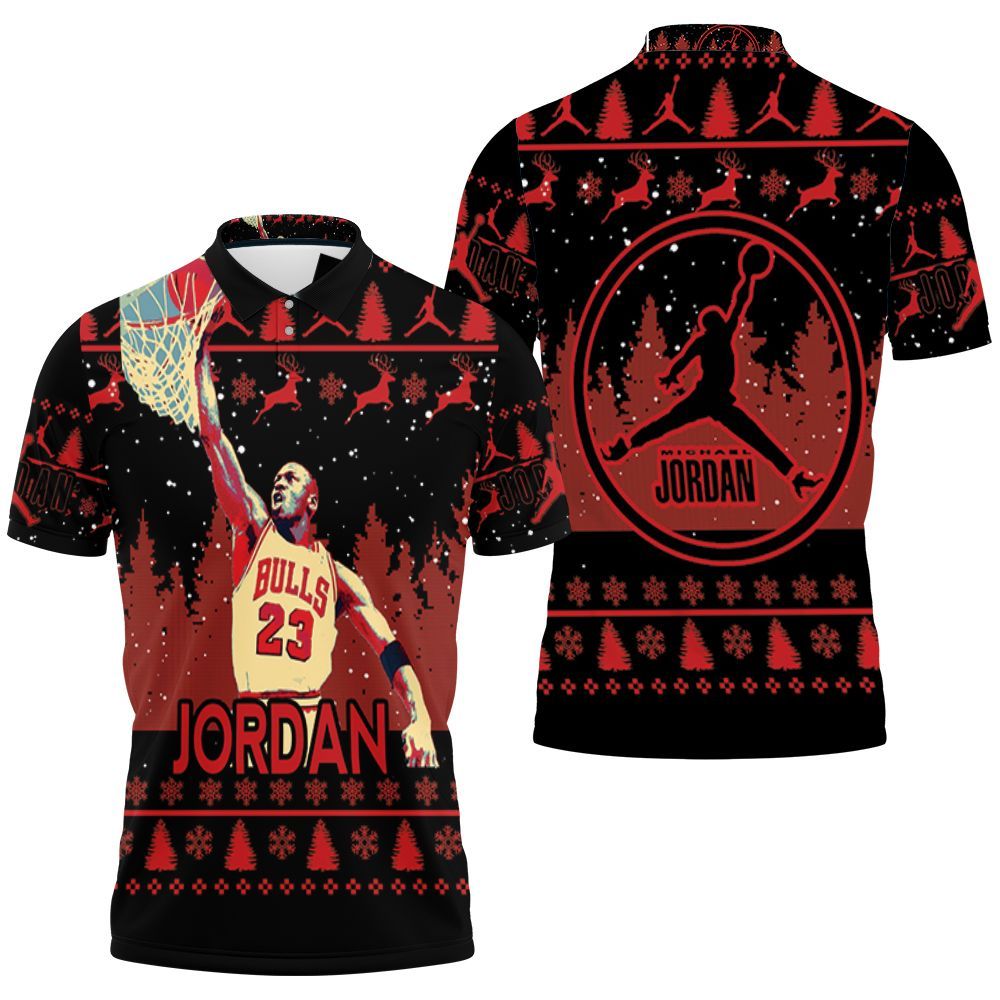 Michael Jordan Jump Shot Christmas Decor Polo Shirt All Over Print Shirt 3d T-shirt