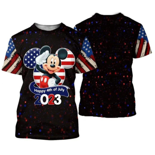 Mickey Patriot Mouse Ear Head Happy 4th Of July 2023 3d shirt