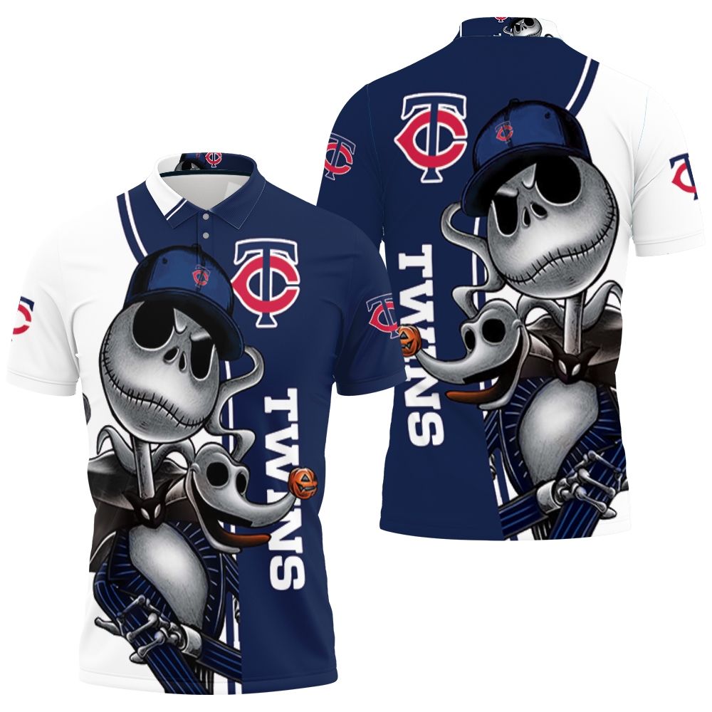 Minnesota Twins Jack Skellington And Zero Polo Shirt All Over Print Shirt 3d T-shirt