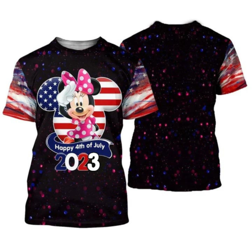 Minnie Patriot Mouse Ear Head Happy 4th Of July 2023 3d shirt