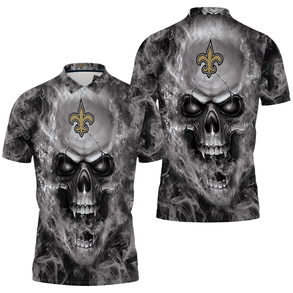 New Orleans Saints Nfl Fans Skull Polo Shirt All Over Print Shirt 3d T-shirt