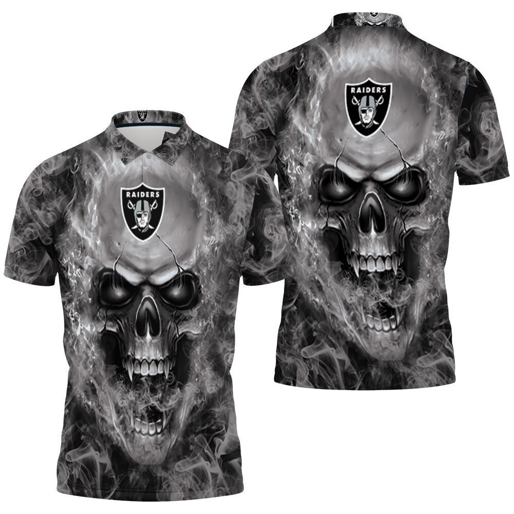 Oakland Raiders Nfl Fans Skull Polo Shirt All Over Print Shirt 3d T-shirt