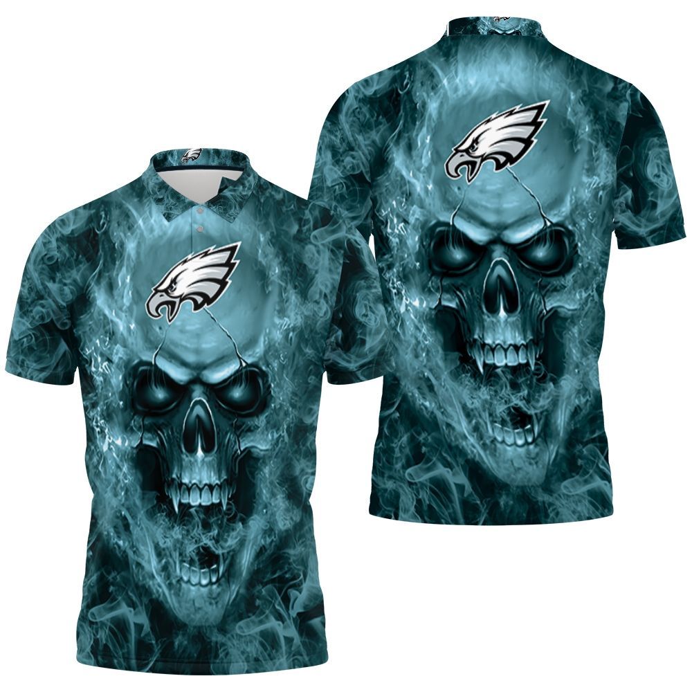 Philadelphia Eagles Nfl Fans Skull Polo Shirt All Over Print Shirt 3d T-shirt