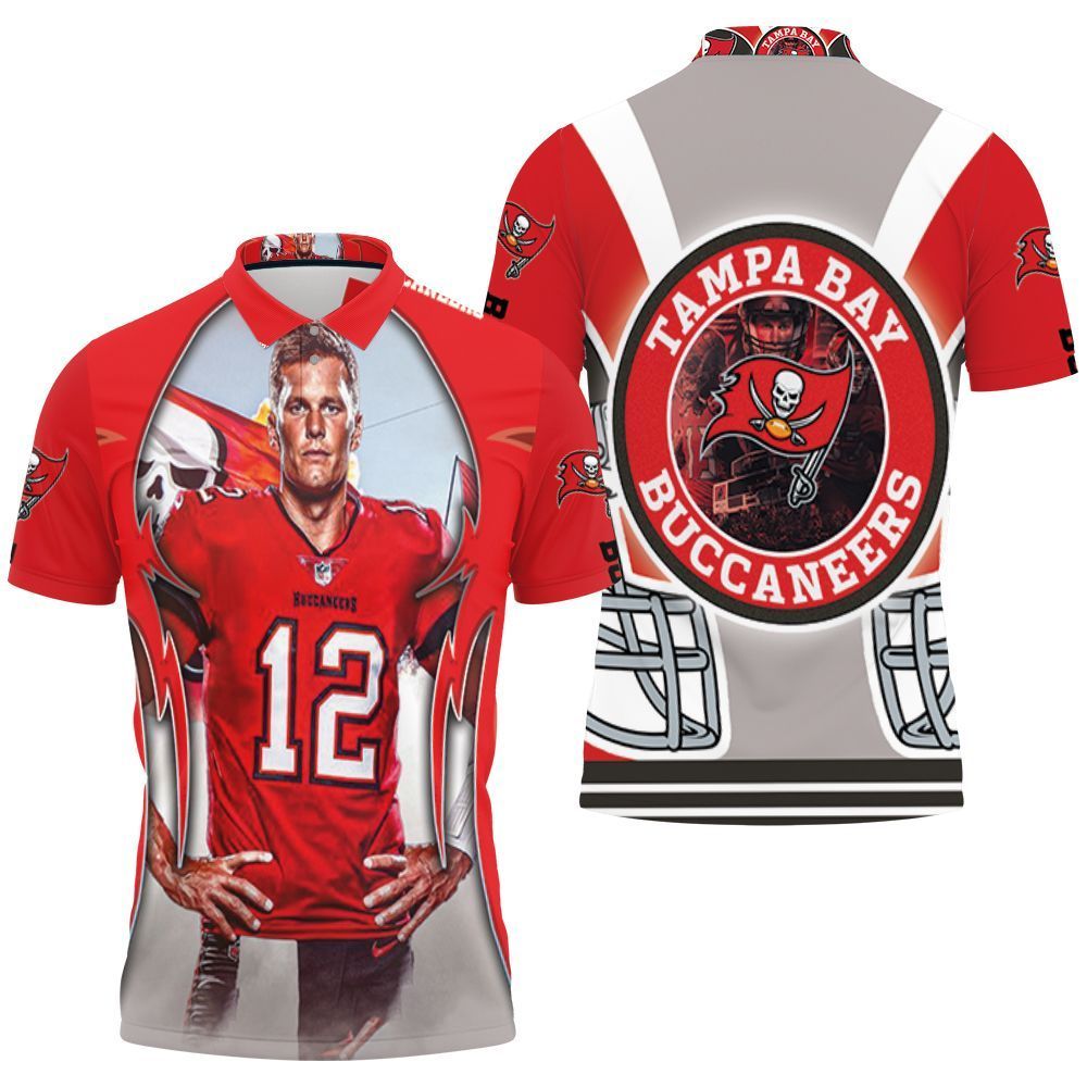 Tampa Bay Buccaneers Super Bowl Champions Tom Brady Jersey All Over Print 3d Polo shirt