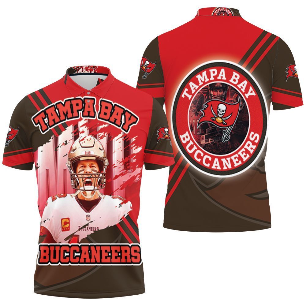 Tampa Bay Buccaneers Tom Brady 12super Bowl Champions Jersey All Over Print 3d Polo shirt