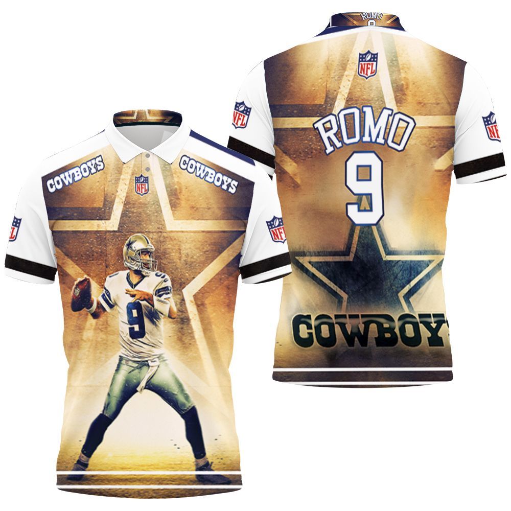 Tony Romo 9 Dallas Cowboys 3d Polo Shirt All Over Print 3d T-shirt