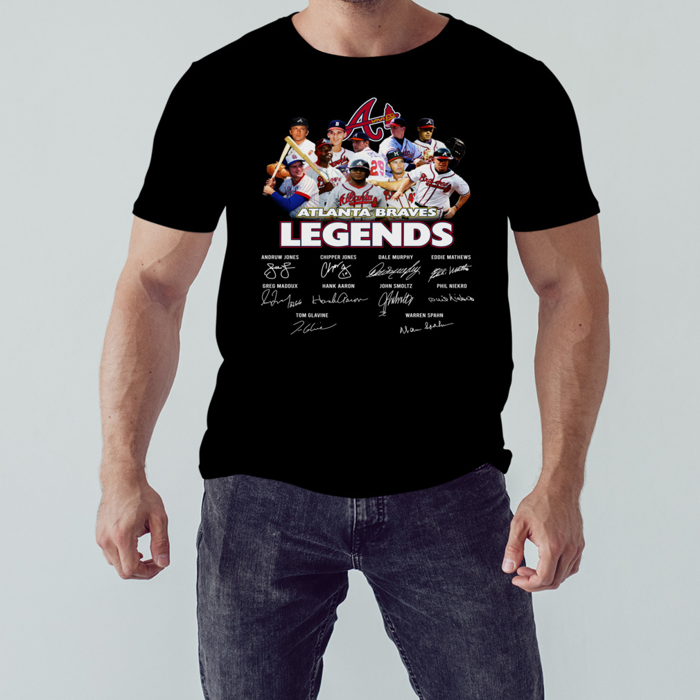 Atlanta Braves Legends Baseball Team Signatures T-Shirt