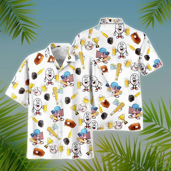 Baseball And Beer Hawaiian Shirt
