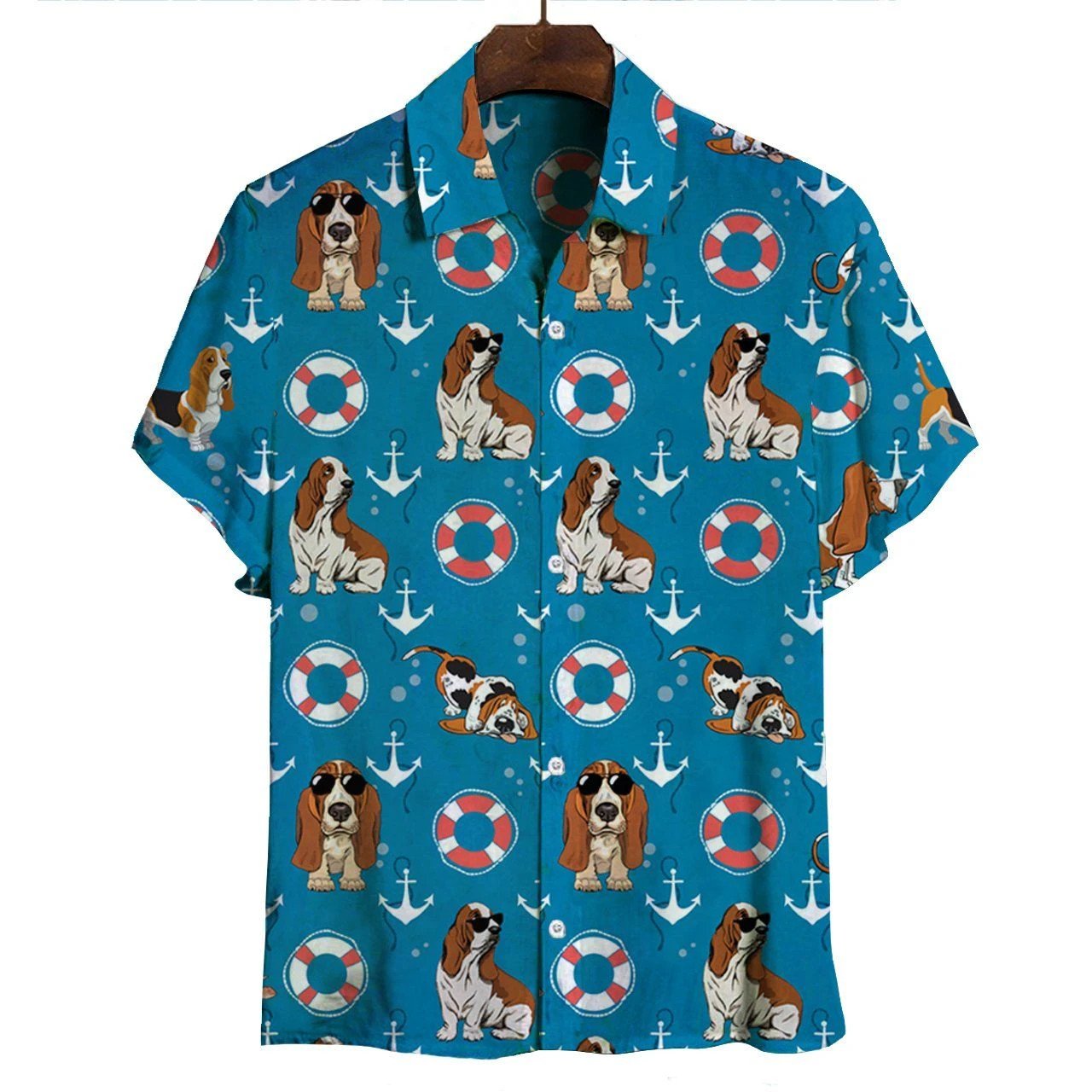 Basset Hound Hawaiian Shirt Unisex