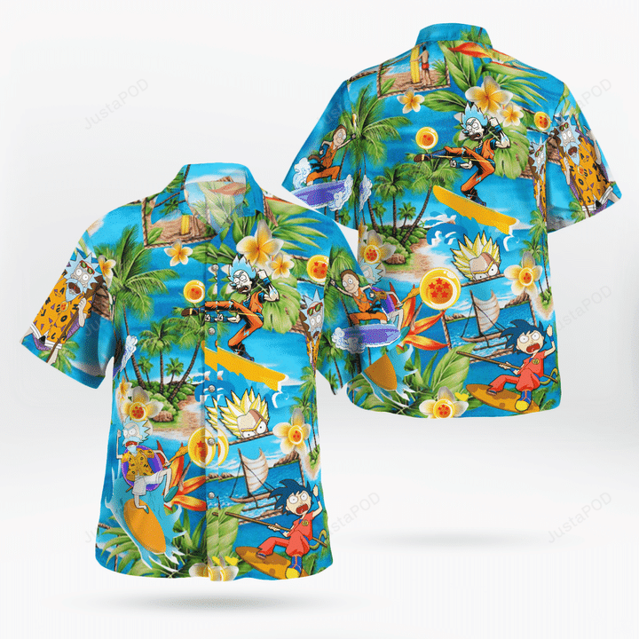 Dragon Ball Rick And Morty Hawaiian Shirt