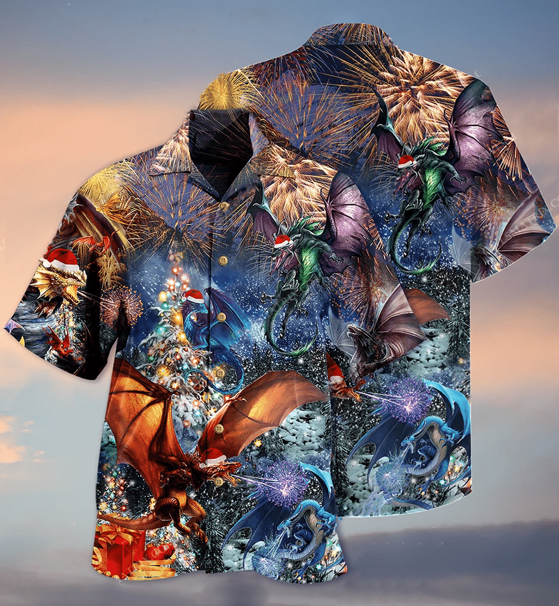 Dragon Merry Xmas Hawaiian Shirt