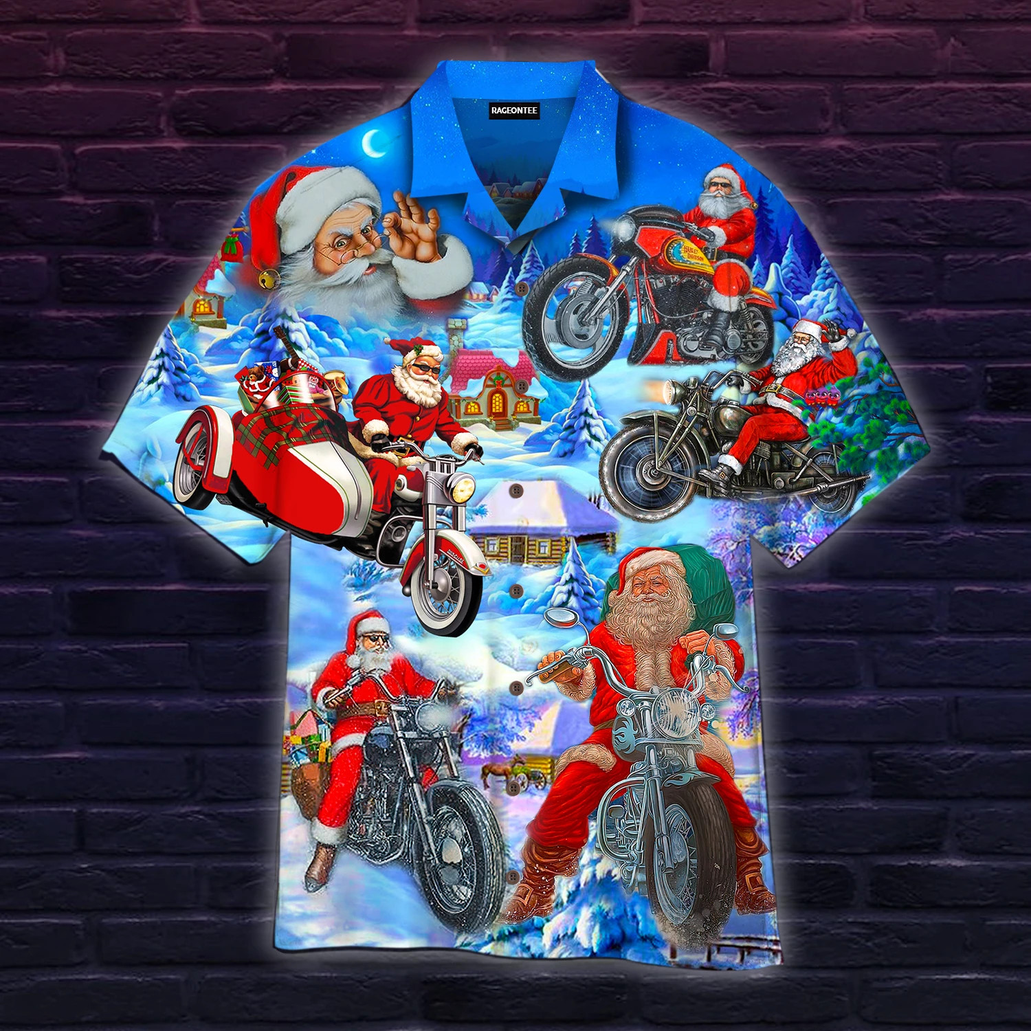 Driving With Santa Claus Hawaiian Shirt Unisex