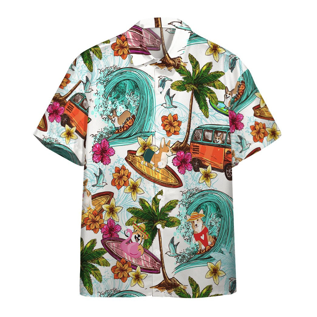 Enjoy Surfing With Corgi Dog Hawaiian Shirt
