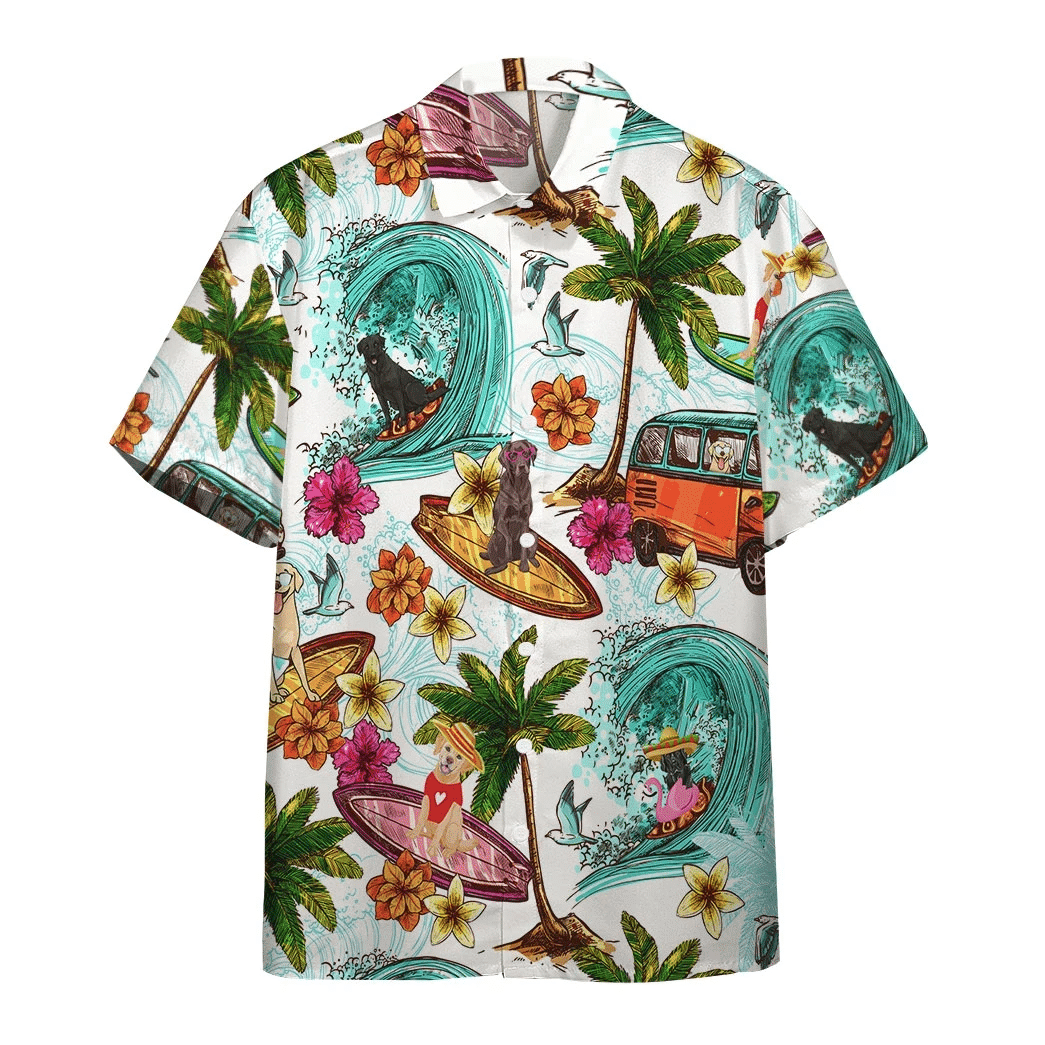 Enjoy Surfing With Labrador Retriever Dog Hawaiian Shirt