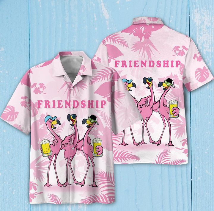 Friendship Flamingos Hawaiian Shirt