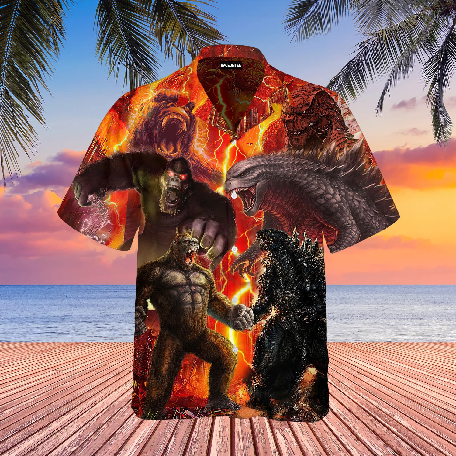 Godzilla And King Kong Hawaiian Shirt