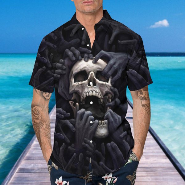 Horror Skull Nightmare 3D All Over Printed Hawaiian Shirt