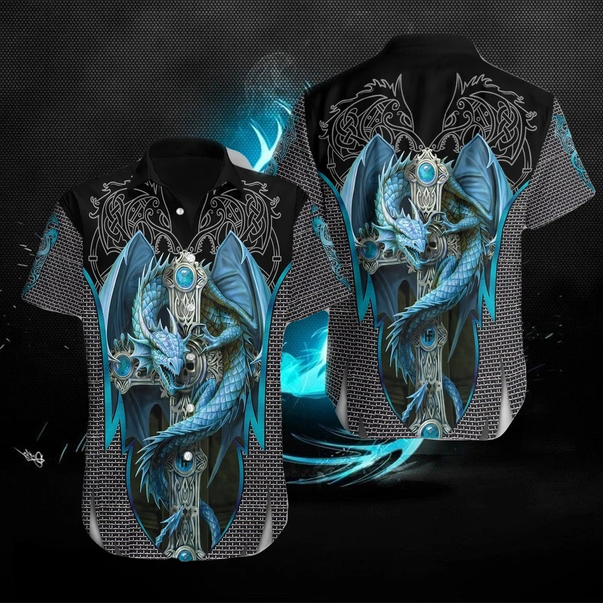Ice Gothic Dragon Hawaiian Shirt