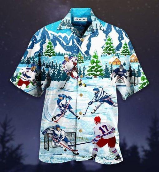 Ice Hockey Hawaiian Shirt