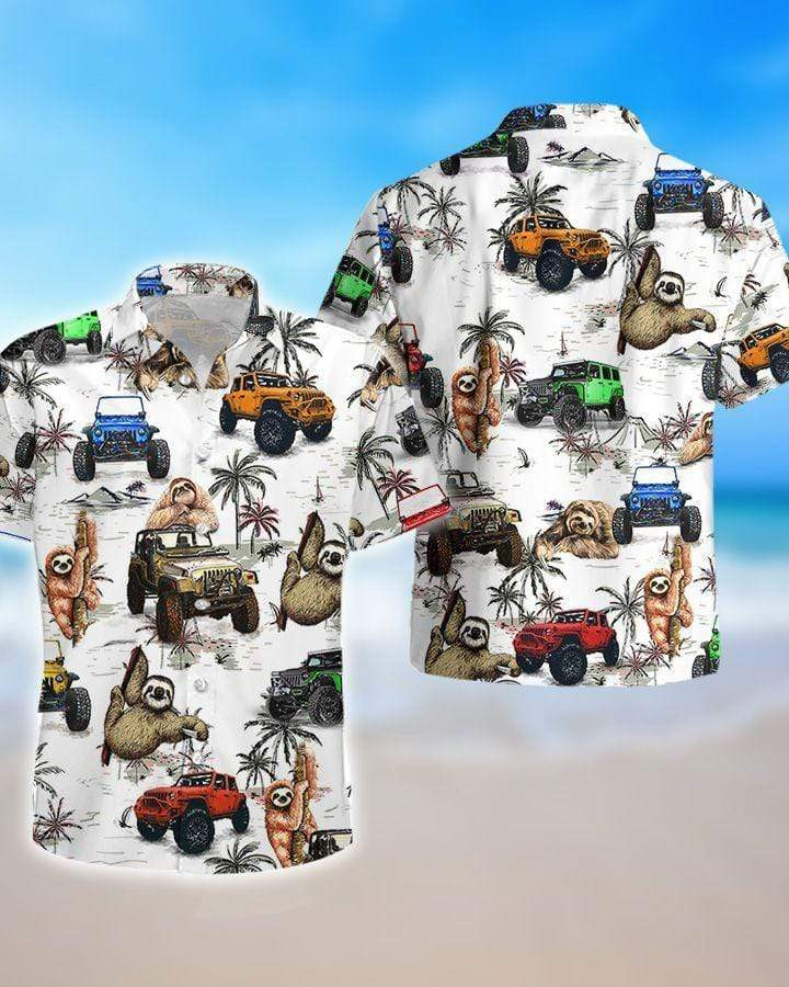 Jeep Sloth Ocean Hawaiian Shirt