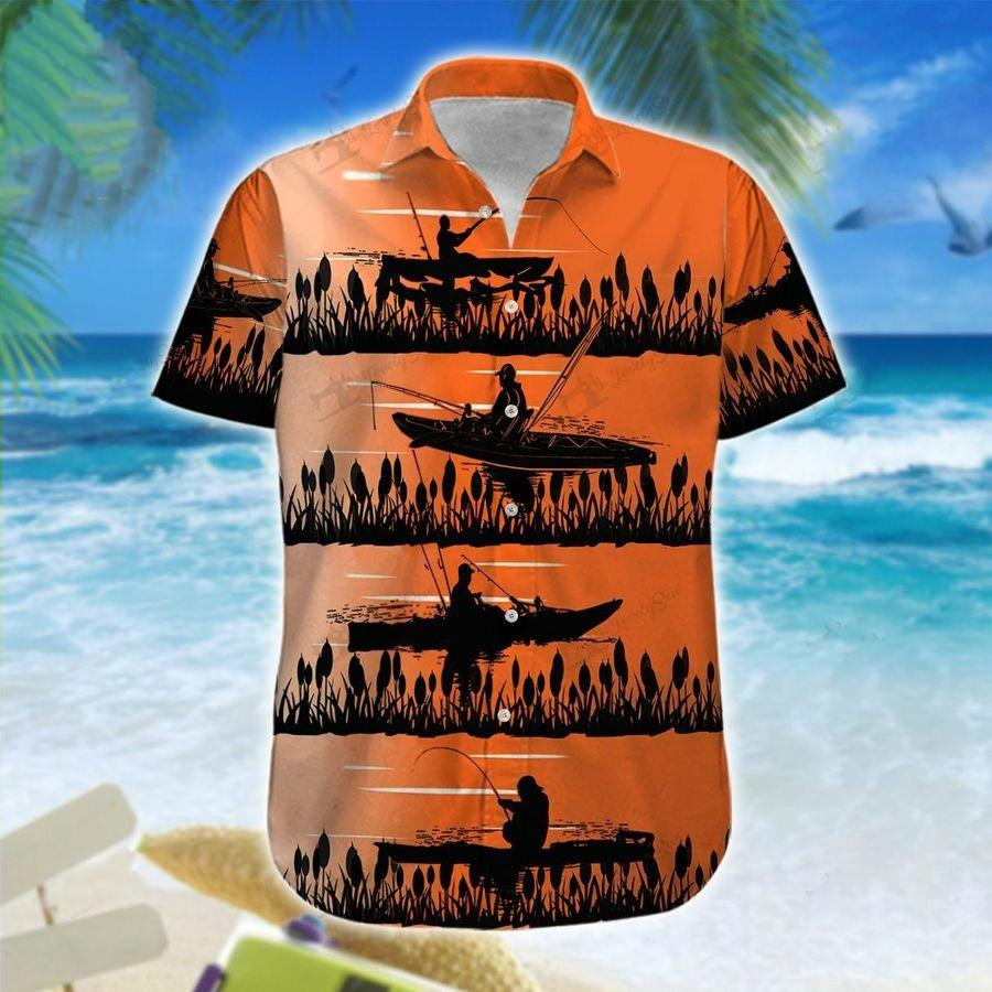 Kayak Fishing Sunset Hawaiian Shirt