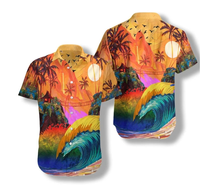 Lgbt Sunset Hawaiian Shirt