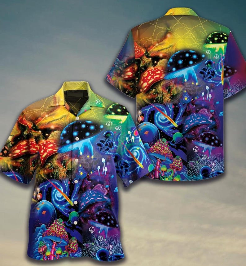 Mushroom Trippy Psychedelic Summer Vacation Hawaiian Shirt