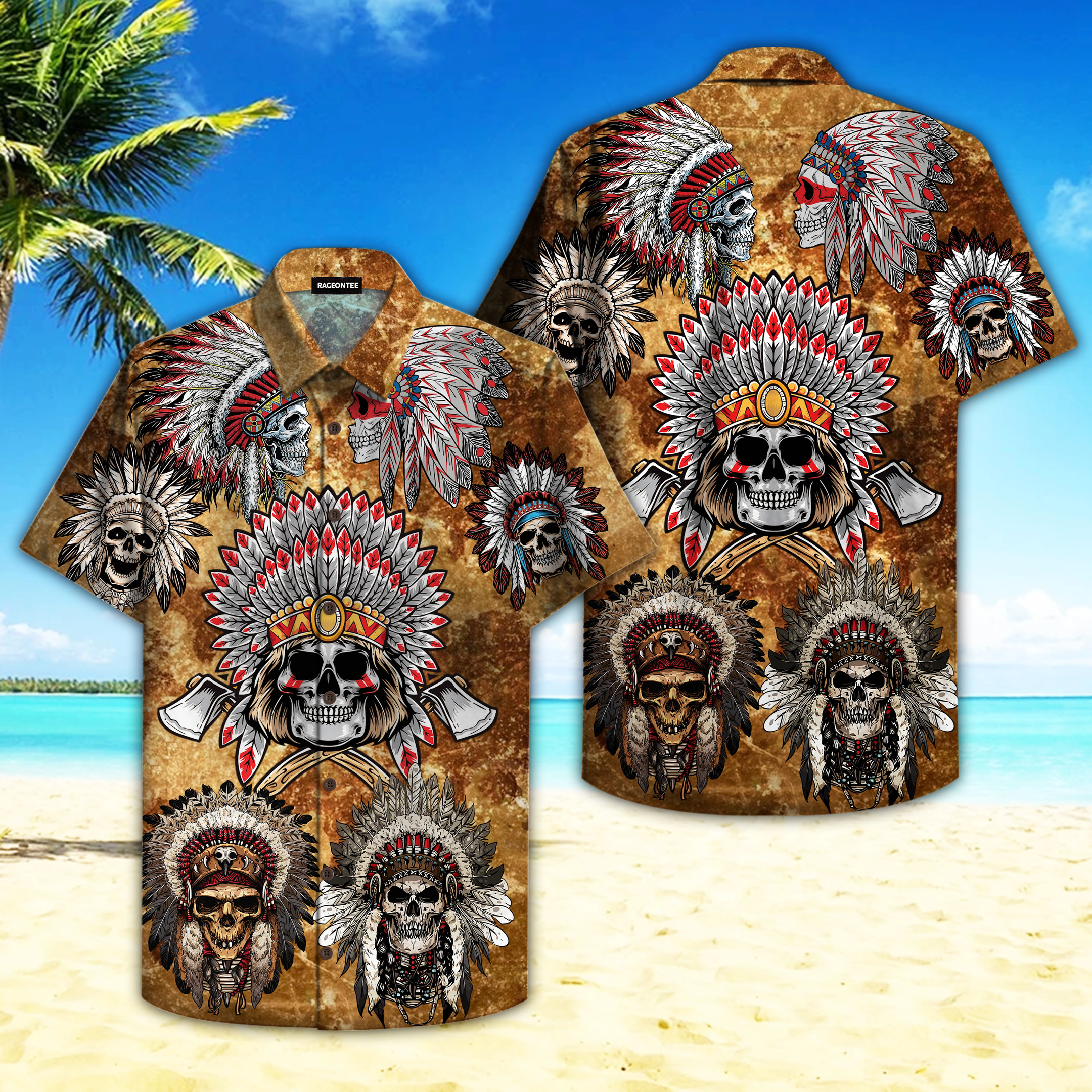 Native Skull Hawaiian Shirt