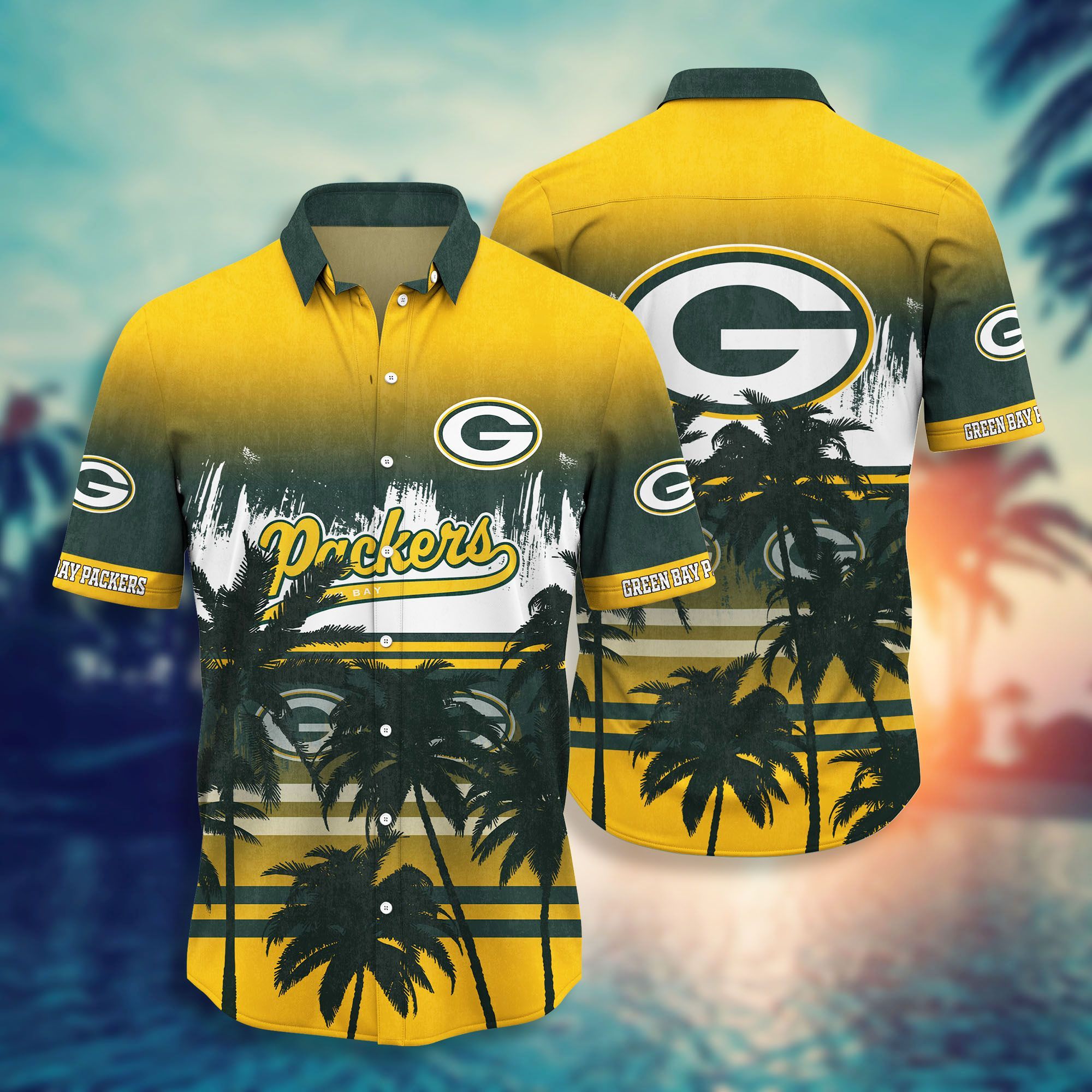 Green Bay Packers Vintage Aloha Hawaiian Shirt